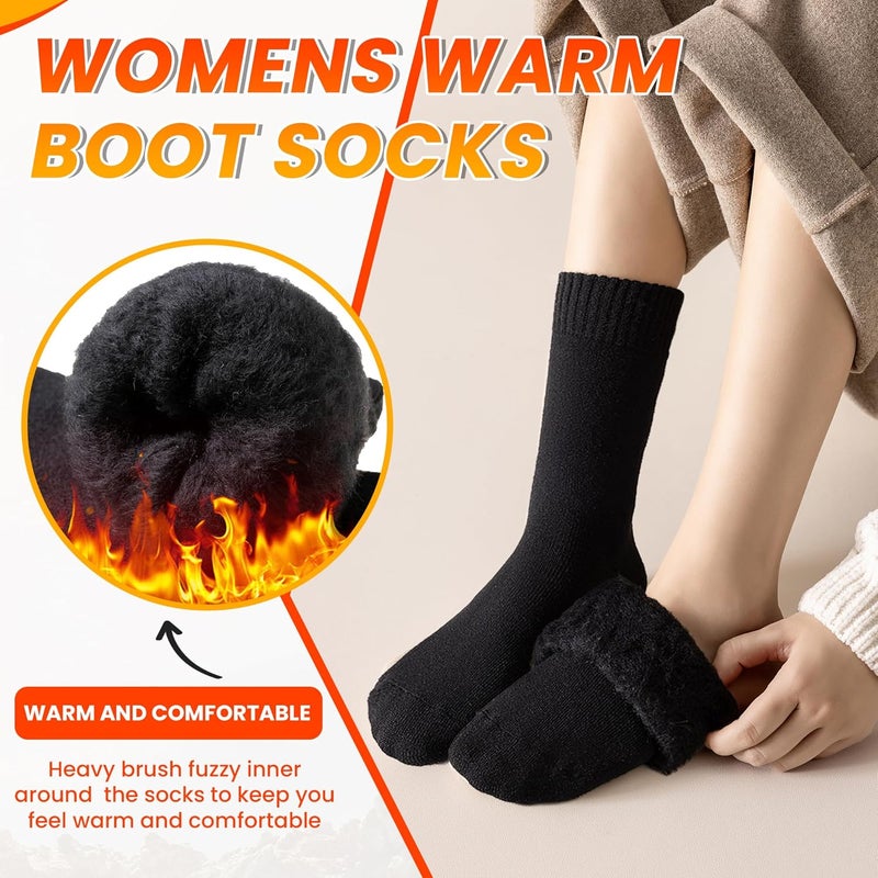 Velice Winter Warm Thermal Socks for Women Extra Thick Insulated Heated Crew Boot Socks for Cold Weather 5 Pairs - Image 4